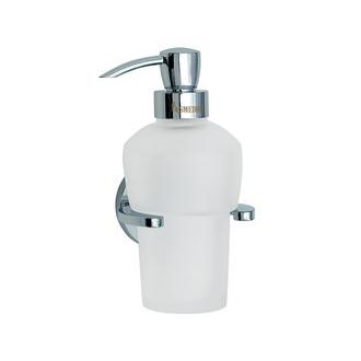 Smedbo LK369 Wall Mounted Frosted Glass Soap Dispenser with Polished Chrome Holder from the Loft Collection